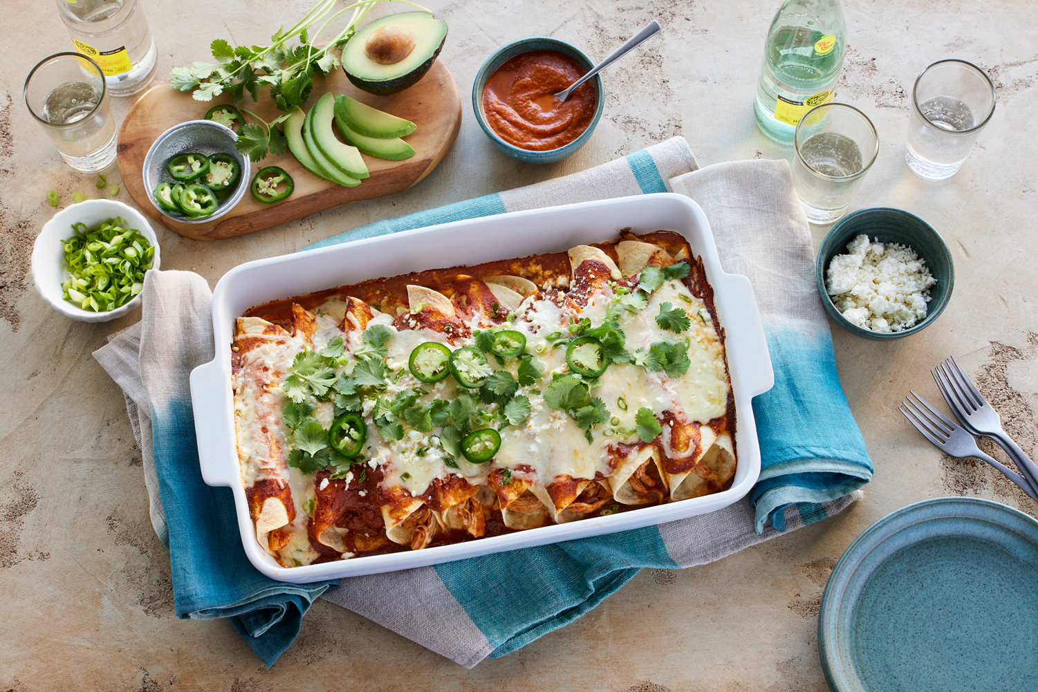 Fire Roasted Tomato Chicken Enchiladas