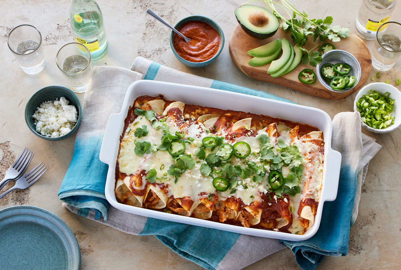 Fire Roast Chicken Enchiladas