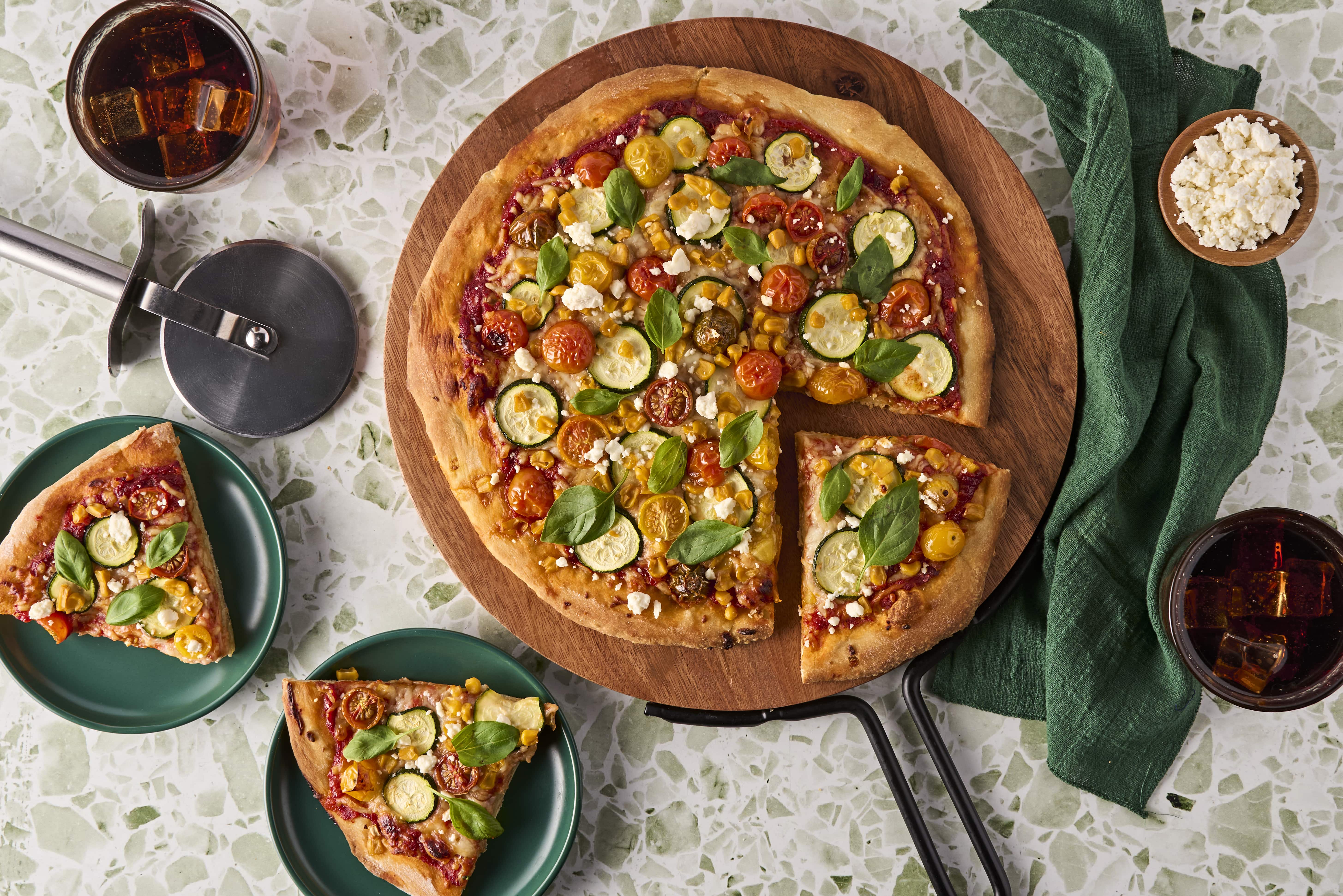 Corn Feta Pizza